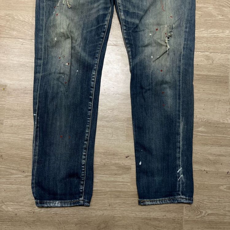 디스퀘어드2 빈티지 데미지드 워싱 페인팅 데님진 청바지 [중청] 46 이미지