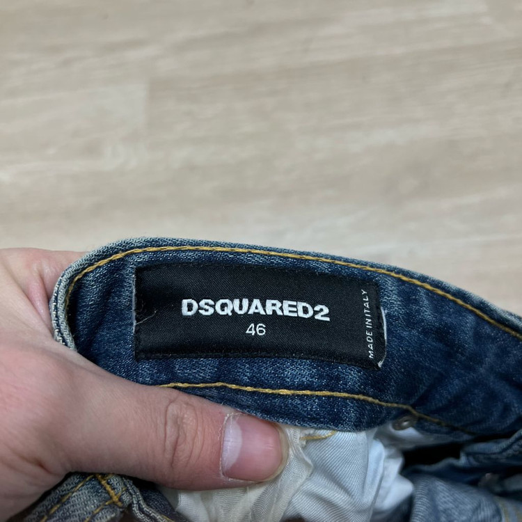 디스퀘어드2 빈티지 데미지드 워싱 페인팅 데님진 청바지 [중청] 46 이미지