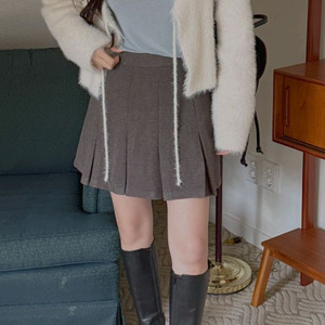 빅사이즈 모직 치마바지 차콜 30