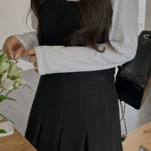 빅사이즈 모직 치마바지 블랙 30