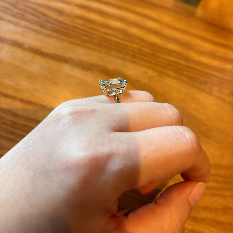 IGI 4.61ct 천연 아쿠아마린 솔리테어링--3