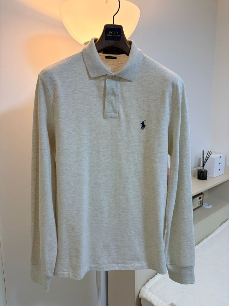 신형 폴로 랄프로렌 코튼 폴로셔츠 커스텀슬림핏 M(100)오트밀컬러 새것--2