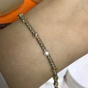 18k 꼬냑다이아 팔찌 (6.40g) 새상품 15.5센치