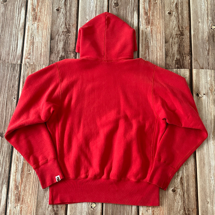 베이프 x 캠버 리버스위브 후드 레드 색상 M 사이즈--1