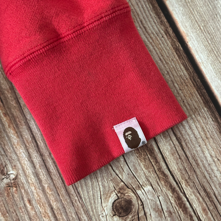 베이프 x 캠버 리버스위브 후드 레드 색상 M 사이즈--6