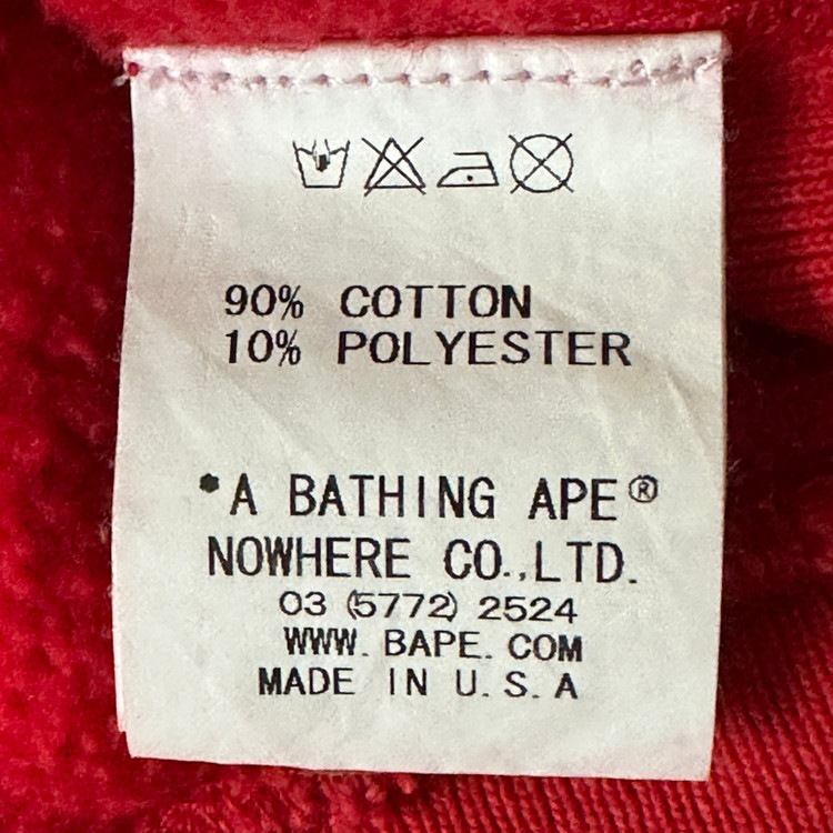 베이프 x 캠버 리버스위브 후드 레드 색상 M 사이즈--9