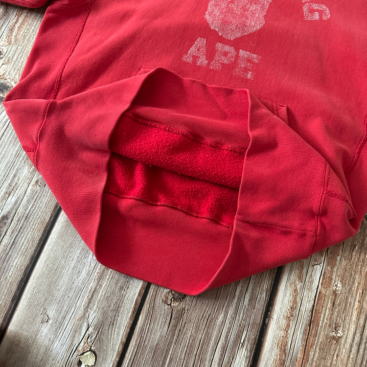 베이프 x 캠버 리버스위브 후드 레드 색상 M 사이즈--8