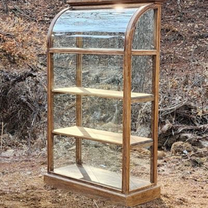 느릅나무 고재 유리 진열장