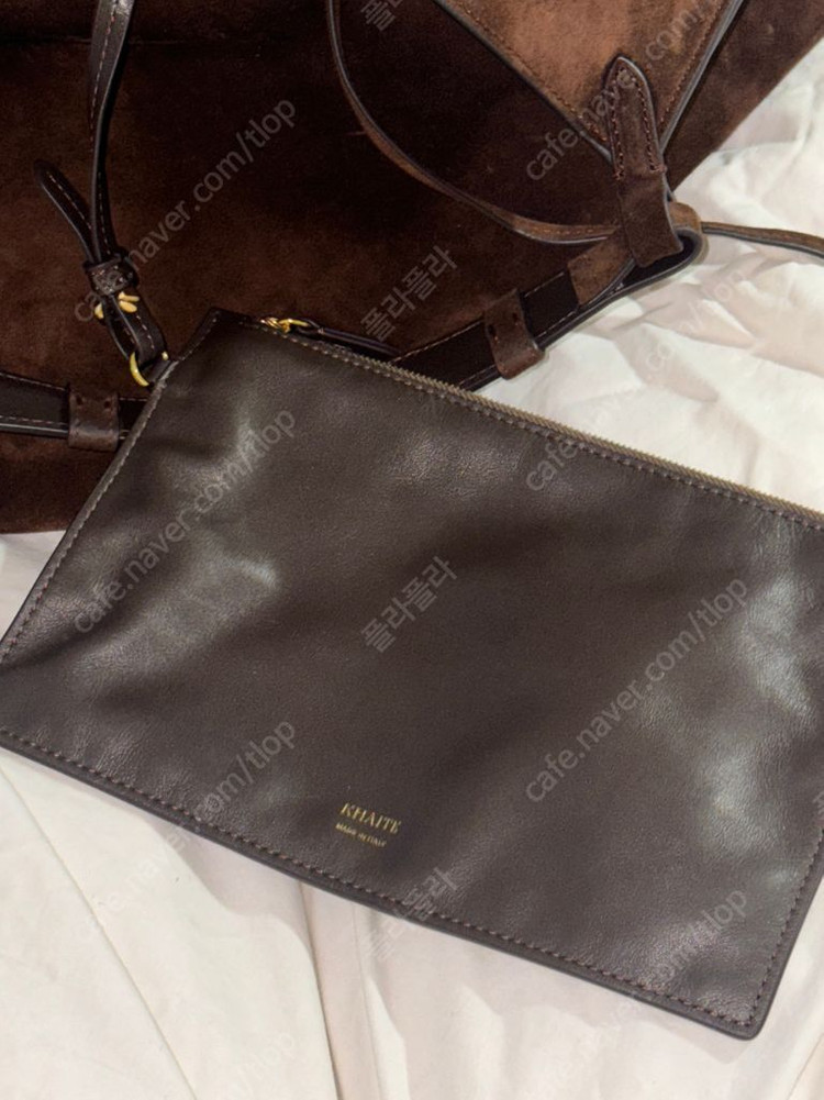 스웨이드 호보백 케이트 로투스백 미듐 브라운--8