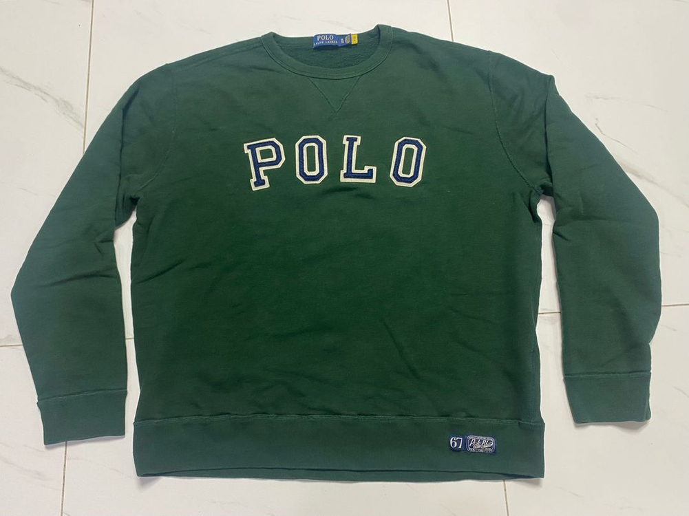 남성 폴로 기모 맨투맨 그린색 XL 사이즈 Polo Ralph Lauren 긴팔 셔츠--0