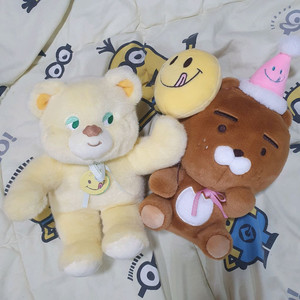카카오프렌즈 라이언 인형 + 노티드 노란색 곰인형 2개 일괄 이미지