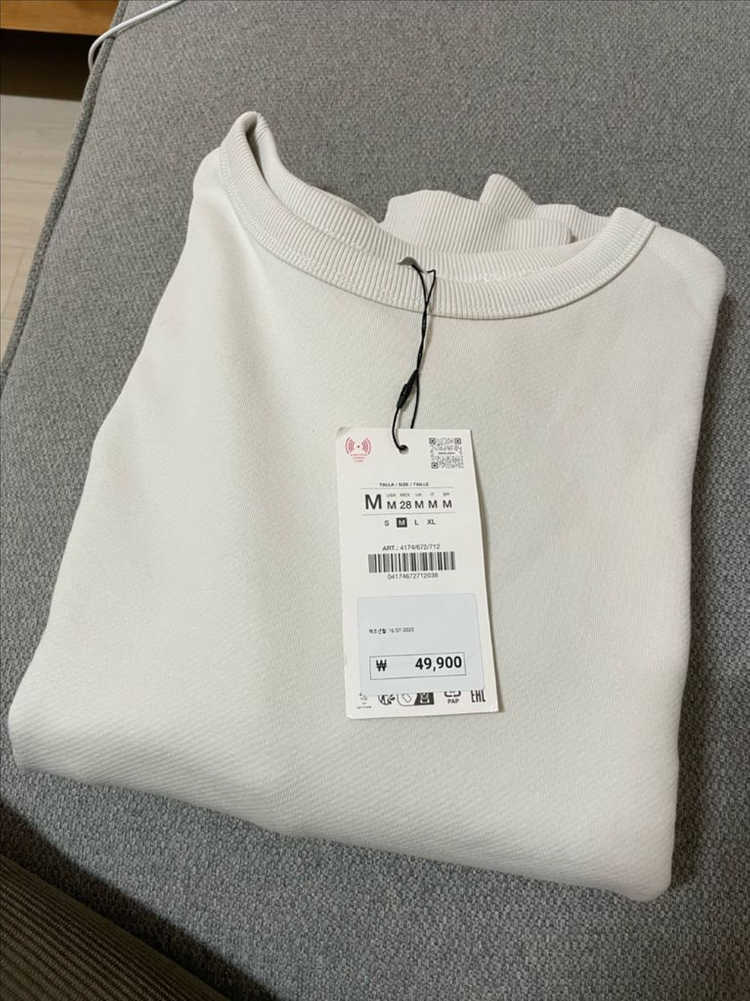 새상품) 자라 m 노랑 스웨트셔츠 맨투맨 코스 마시모두띠 한섬 비이커 랑방 구호 타임 닥스 빈폴 가니 스타일--4