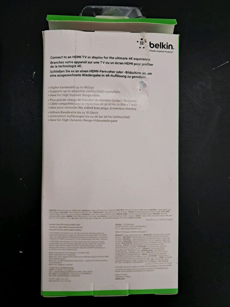 벨킨 4K 울트라 하이 스피드 HDMI 2.1 케이블 2m--1