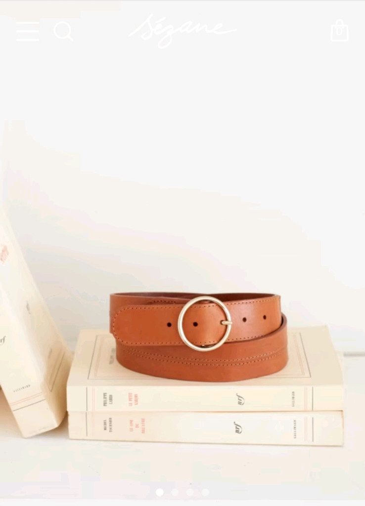 (새제품 수준) 프랑스 세잔 Sezane 카멜 컬러 소가죽 벨트--0