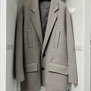 시스템옴므 그레이 캐시미어 핸드메이드 하프 코트 105사이즈 이미지