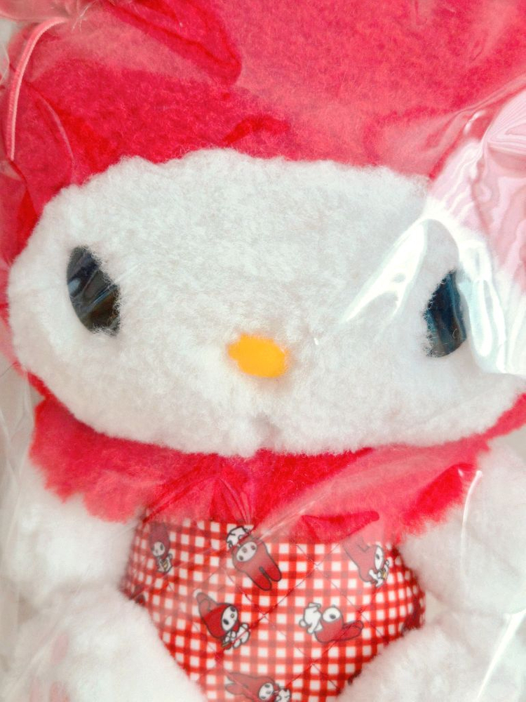 (정품/새상품) 빨간 마이멜로디 레트로 레드체크 인형 대형--3