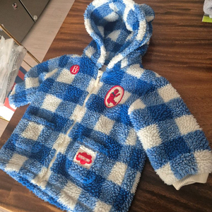 베베드피노 테디베어 체크 퍼 코트 100 이미지