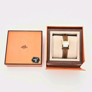 [중고명품셀렉트]에르메스 H 아워 워치 스몰 골드 앱송 스트랩 & 옐로우 골드 스틸