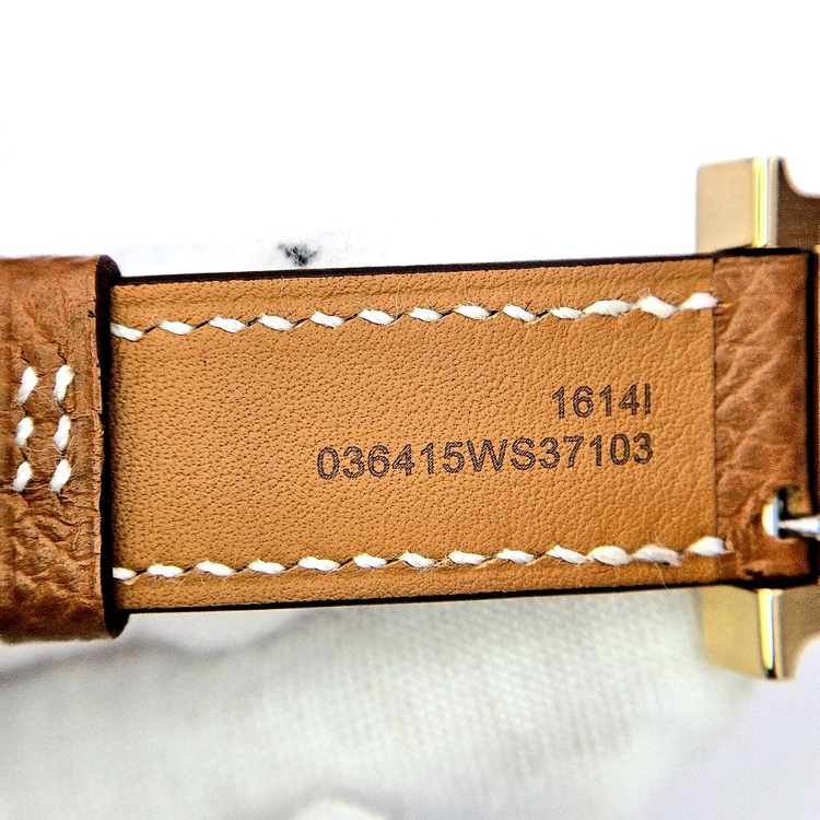 [중고명품셀렉트]에르메스 H 아워 워치 스몰 골드 앱송 스트랩 & 옐로우 골드 스틸--6