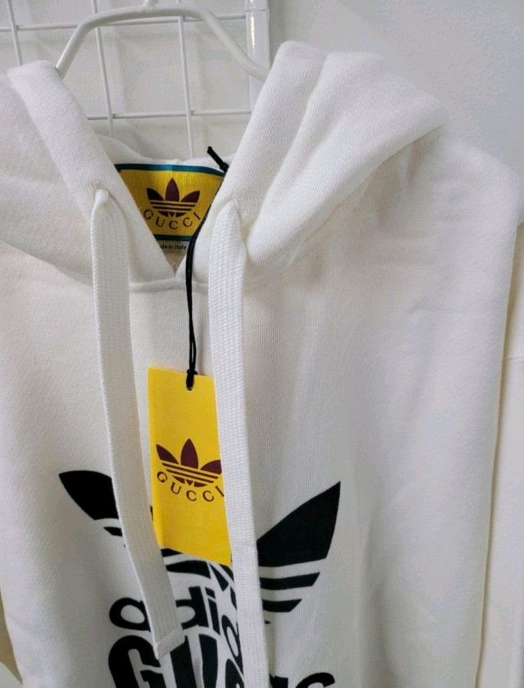 구찌 아디다스 코튼 후드 스웨트 셔츠 팝니다--2