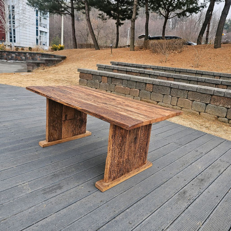 100년이상된 미국 산 올드오크 고재 커피테이블 이미지