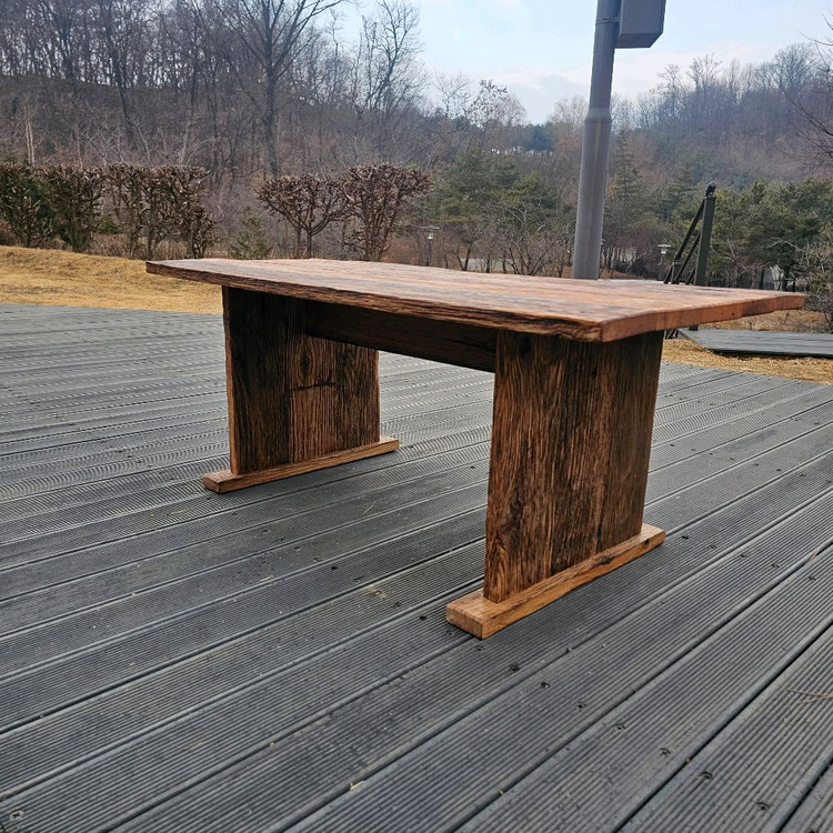 100년이상된 미국 산 올드오크 고재 커피테이블 이미지