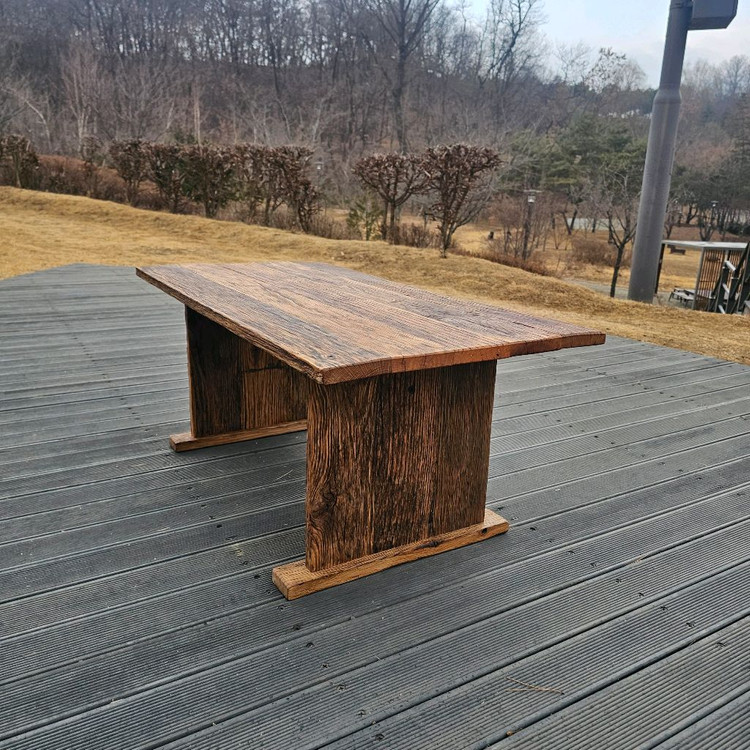 100년이상된 미국 산 올드오크 고재 커피테이블 이미지