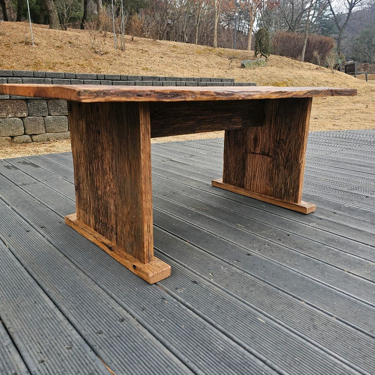 100년이상된 미국 산 올드오크 고재 커피테이블 이미지