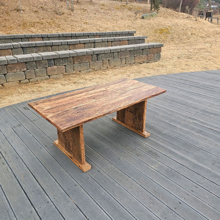 100년이상된 미국 산 올드오크 고재 커피테이블 이미지