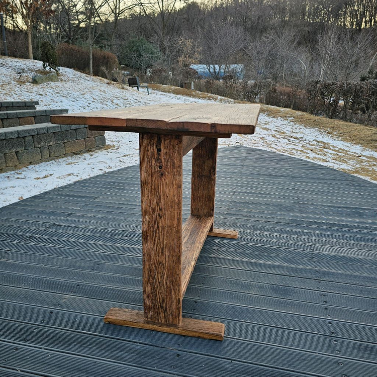 100년이상된 올드오크 고재테이블 작업테이블 책상 이미지