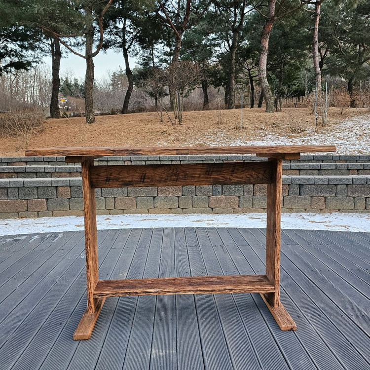 100년이상된 올드오크 고재테이블 작업테이블 책상 이미지