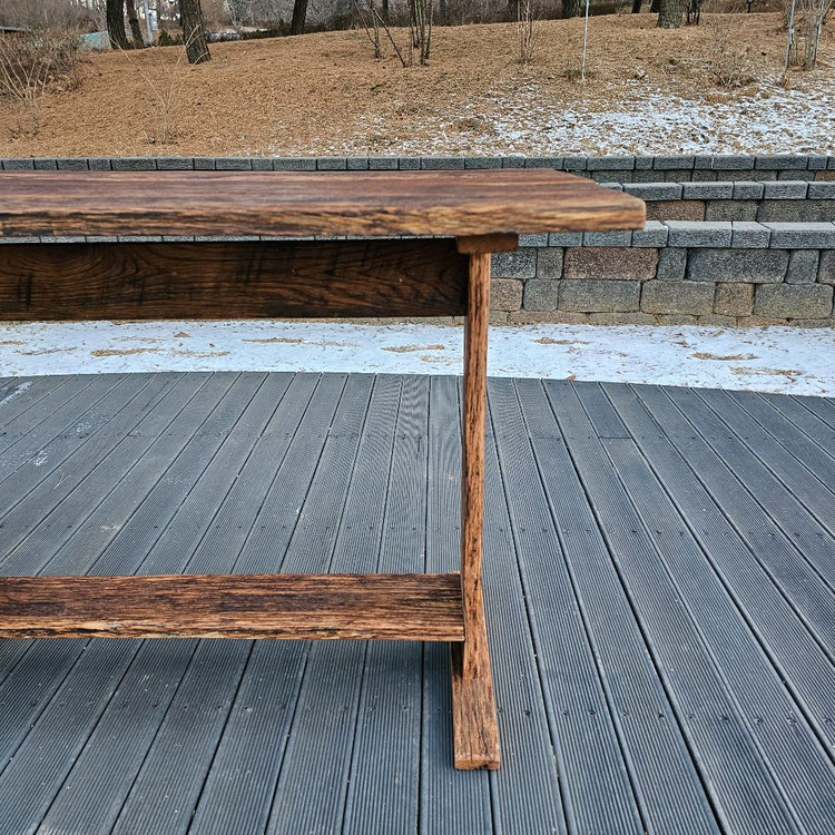 100년이상된 올드오크 고재테이블 작업테이블 책상 이미지