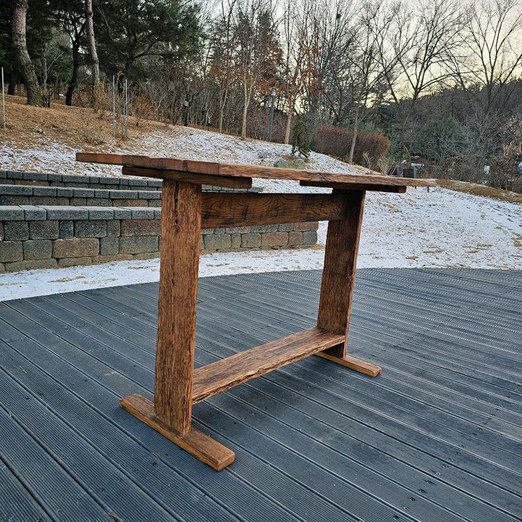 100년이상된 올드오크 고재테이블 작업테이블 책상 이미지