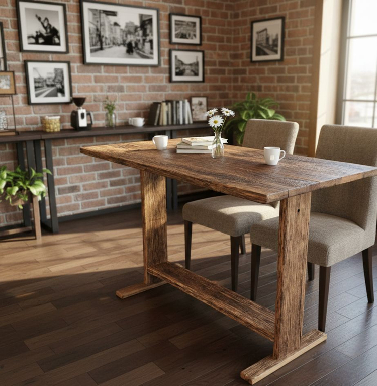 100년이상된 올드오크 고재테이블 작업테이블 책상 이미지