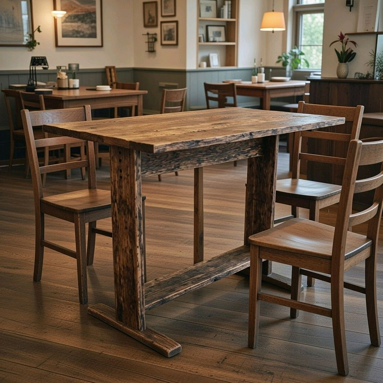 100년이상된 올드오크 고재테이블 작업테이블 책상 이미지