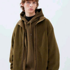 [L, 100] 유니클로 U 르메르 리버서블 양면 후리스 블랙 올리브