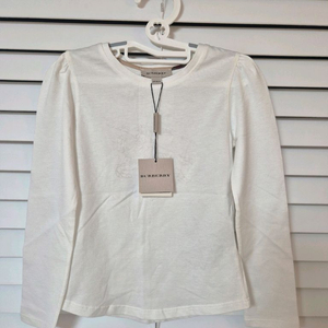 새상품)버버리 키즈 화이트 긴팔 티셔츠(6y)