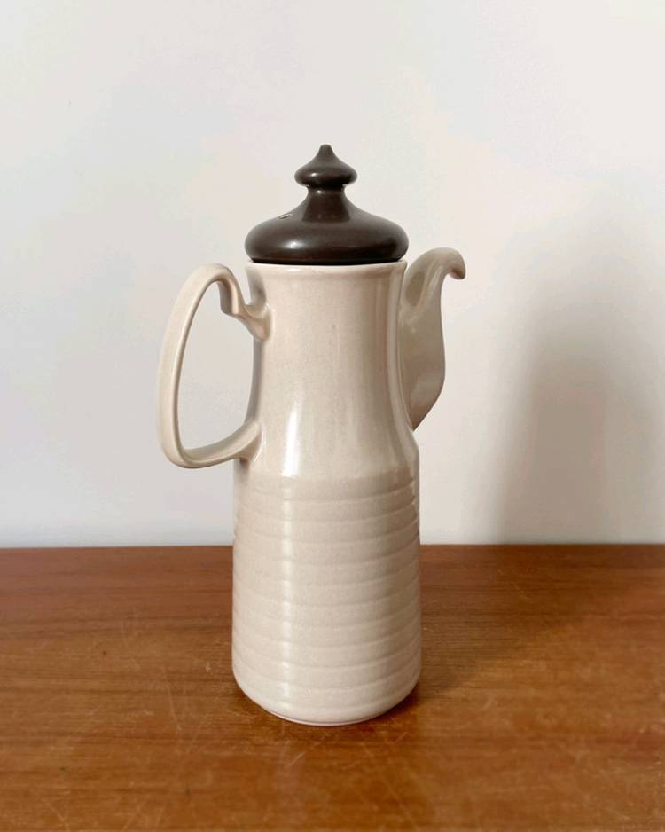 빈티지 미드센츄리 스톤웨어 세라믹 티팟--0