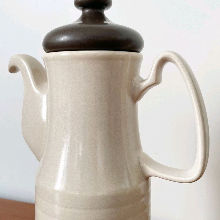 빈티지 미드센츄리 스톤웨어 세라믹 티팟--3