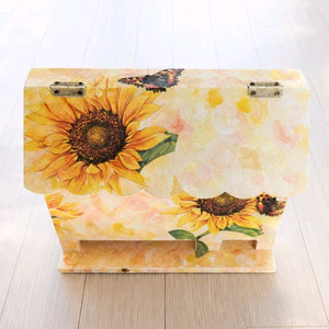 돈들어오는 해바라기 냅킨아트 티박스 풍수지리 인테리어 소품 개업식선물