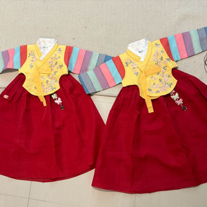 하랑한복 여아 한복 5호 2개 +속치마포함 쌍둥이 가능 이미지