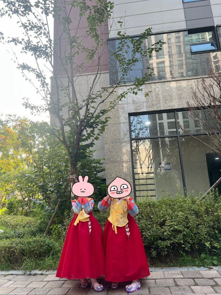 하랑한복 여아 한복 5호 2개 +속치마포함 쌍둥이 가능 이미지