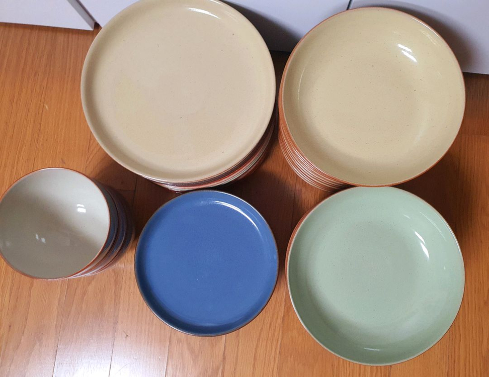 빈티지 영국정품 덴비 중.소접시와 파스타볼 개당값--2