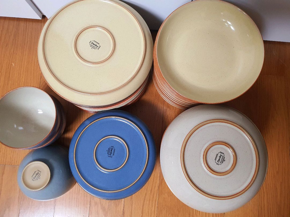 빈티지 영국정품 덴비 중.소접시와 파스타볼 개당값--4