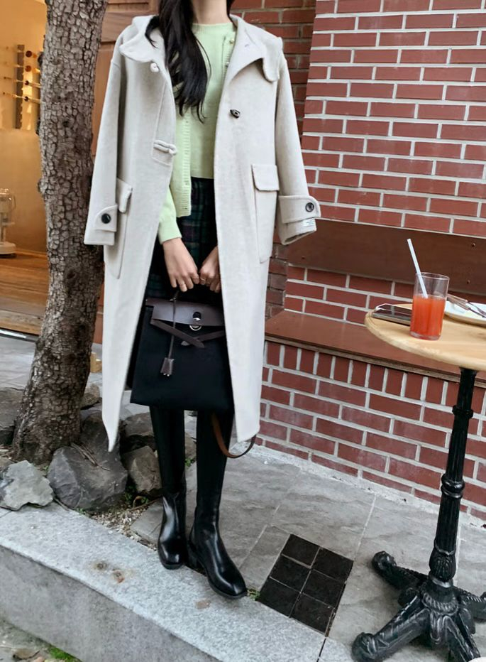 <새상품< 오트밀 핸드메이드코트 > 이미지