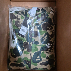 (XL)아디다스 x 베이프 샤크 트랙 후드 자켓 크루 그린 - KR 사이즈