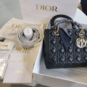 디올 레이디백 렘스킨 블랙 미디움 디올 미차 포함 팝니다