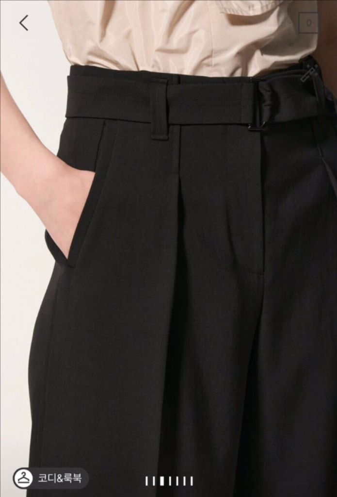 한섬 마인 mine 24ss 벨티드 와이드 팬츠 55--3