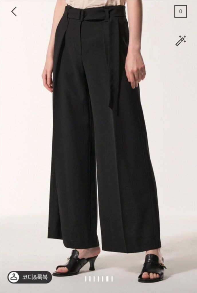 한섬 마인 mine 24ss 벨티드 와이드 팬츠 55--4