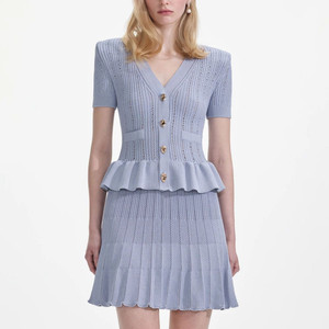 Self-portrait 셀프포트레이트 페플럼 니트원피스